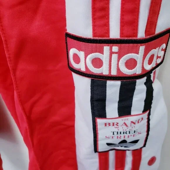 Adidas Button Side Tracksuit Sports Sweats Activewear Red Size US M Logo! - Picture 4 of 7